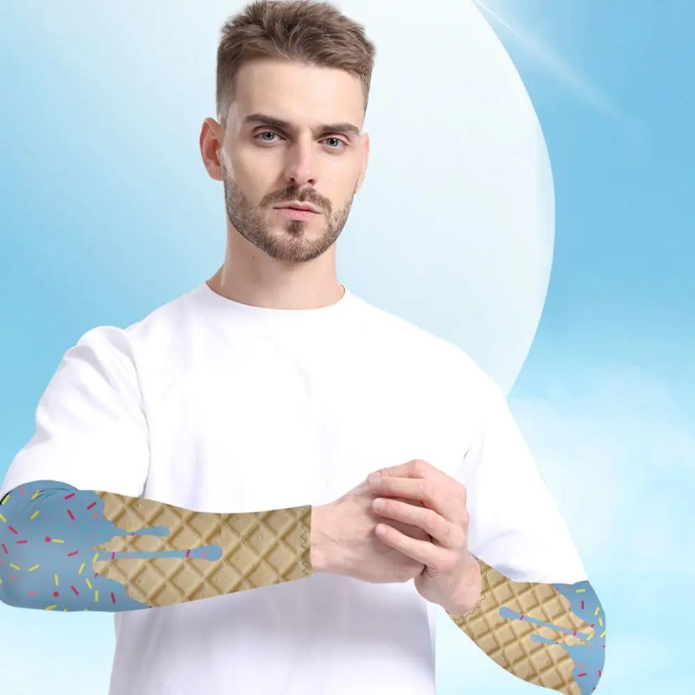 NEW Ice Cream Arm Sleeves UV Protection Moisture Wicking Compression Sleeve Cooling Protective Sleeves Sports