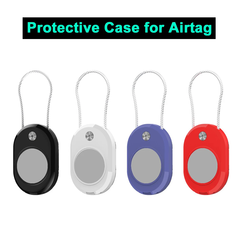 

Жесткий защитный чехол для держателя Airtag с проволочным кабелем и бумагой для этикеток, брелок с защитой от потерь, Air Tag для домашних животных, воротник, рюкзак, багаж