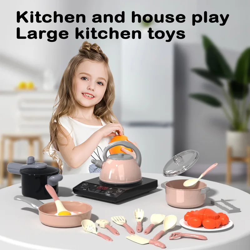 Children's Role-playing Educational Toys Simulated Kitchen Toy Set for Cutting Fruits Vegetables Food Toys with Cooking Tools