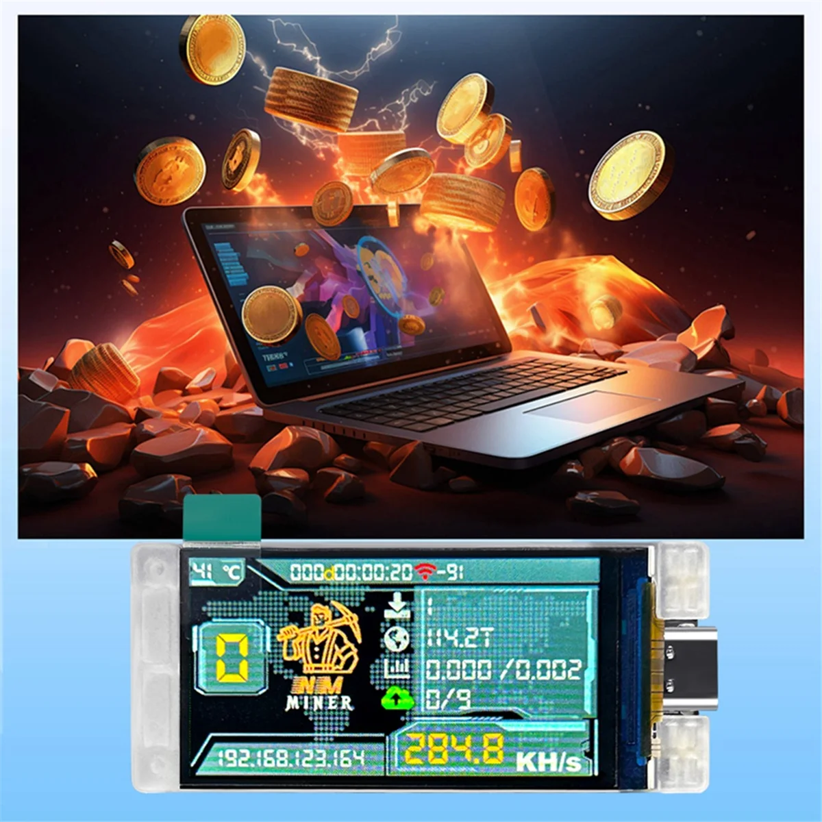 

Upgrade NerdMiner 285KH/S BTC Solo Lottery Miner Bitcoin Crypto Miner WiFi Connection Low Power Nerd MinerJAS