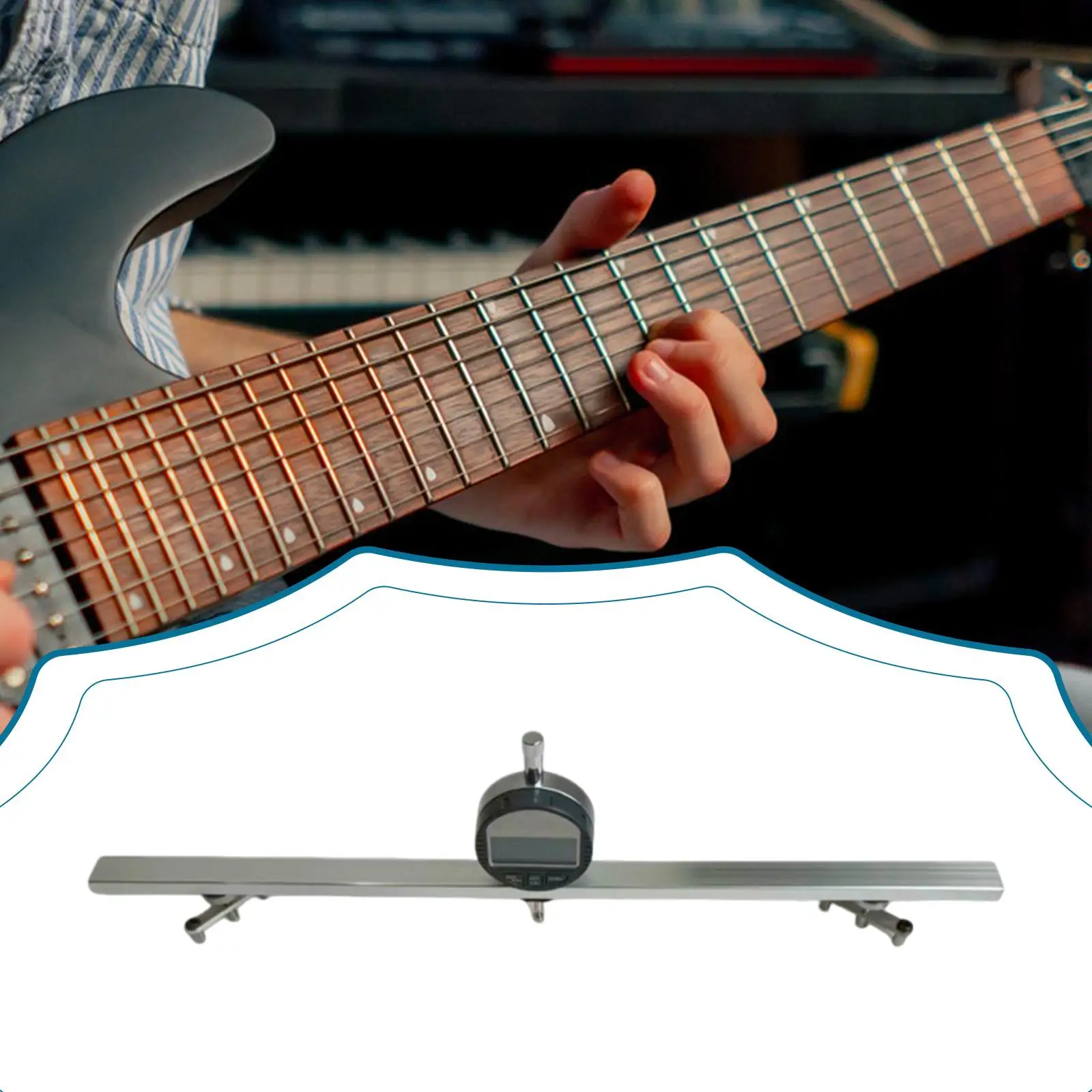 

18.11In Guitar Neck Measuring Ruler Accurate Versatile Rod Neck Gauge Guitars Bridge Height Gauge for Electric Classical Folk