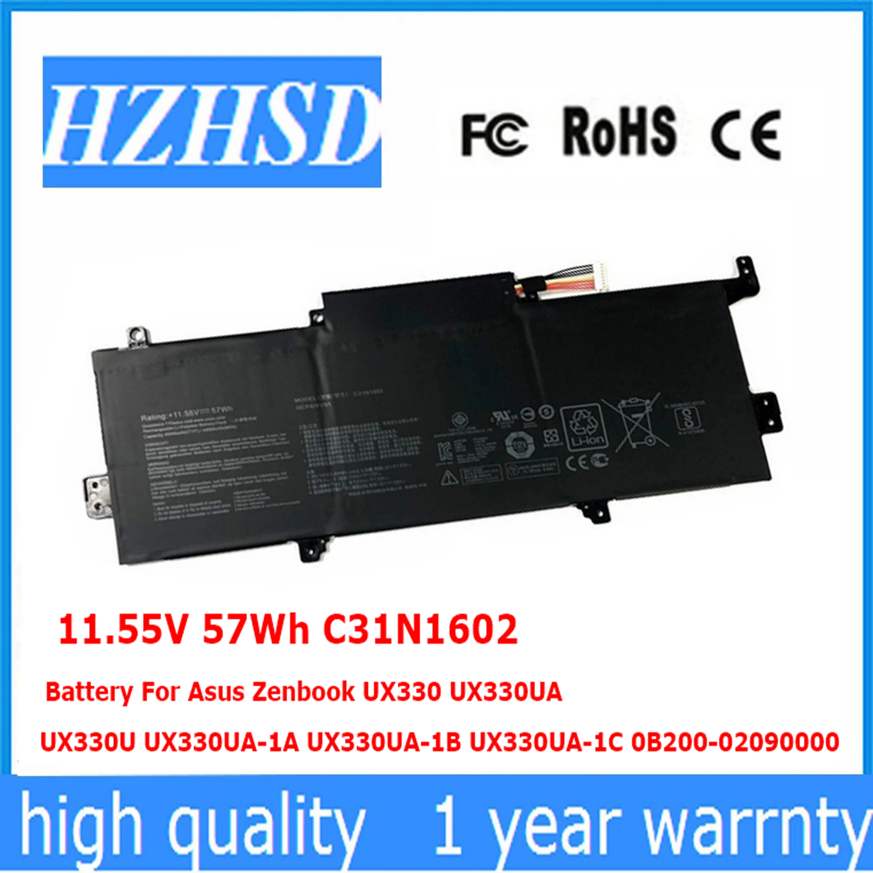 11.55V 57Wh C31N1602 Original Battery For Asus Zenbook UX330 UX330UA UX330U UX330UA-1A UX330UA-1B UX330UA-1C 0B200-02090000