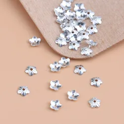 10/20pcs Authentic 925 Sterling Silver Flower Beads Caps End Cap for DIY Bracelet Earring Necklace Jewelry Making Craft Supplies