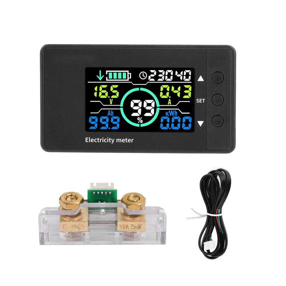 /12V /LCD /Battery Capacity Monitor DC 7.5V-100V 0-100A Bi-directional Current Meter With Memory Function For Car RV Solar Syste