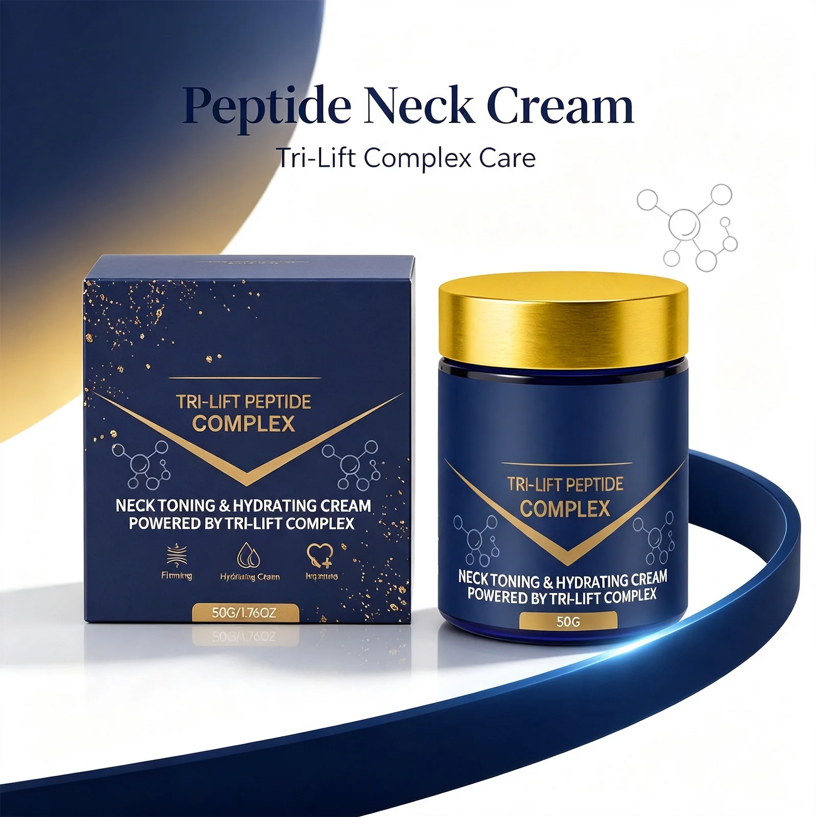 Tri Lift Peptide Neck Firming Cream Tighten Contour Soften Fine Lines Brighten Dull Skin Hydrating Moisturizer Neck Care 80g