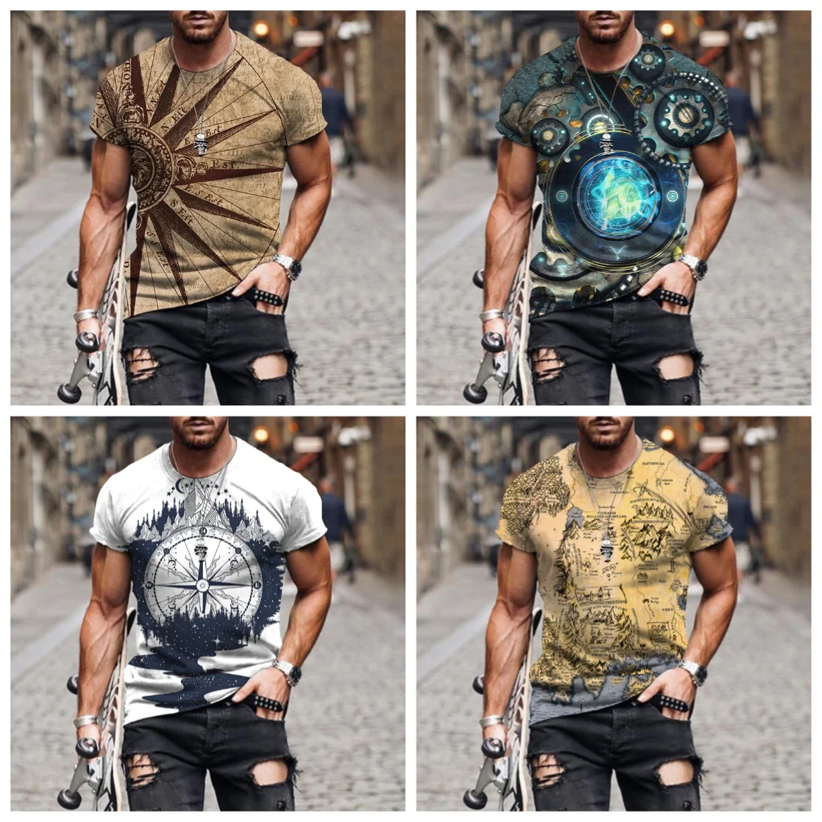 

Новинка 2025, мужская быстросохнущая футболка с 3d принтом, американская модная тенденция, спортивная футболка, удобная и повседневная футболка с короткими рукавами Y2K