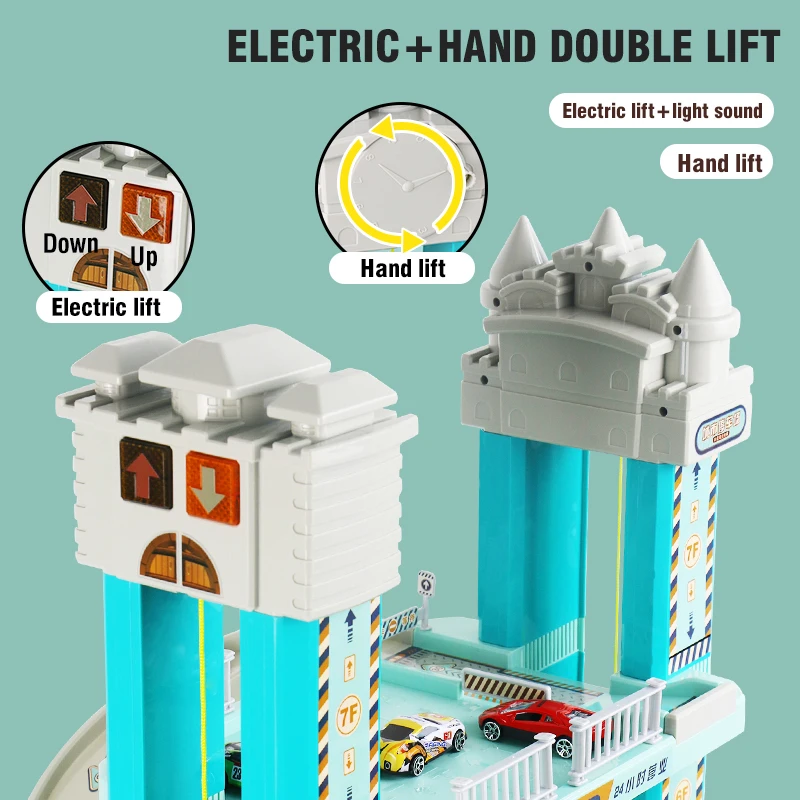 

Parking Lot Set Mini Alloy Car Toy with Intelligent Electric Lifting Track Parking Multi-storey City Building Children's Toys