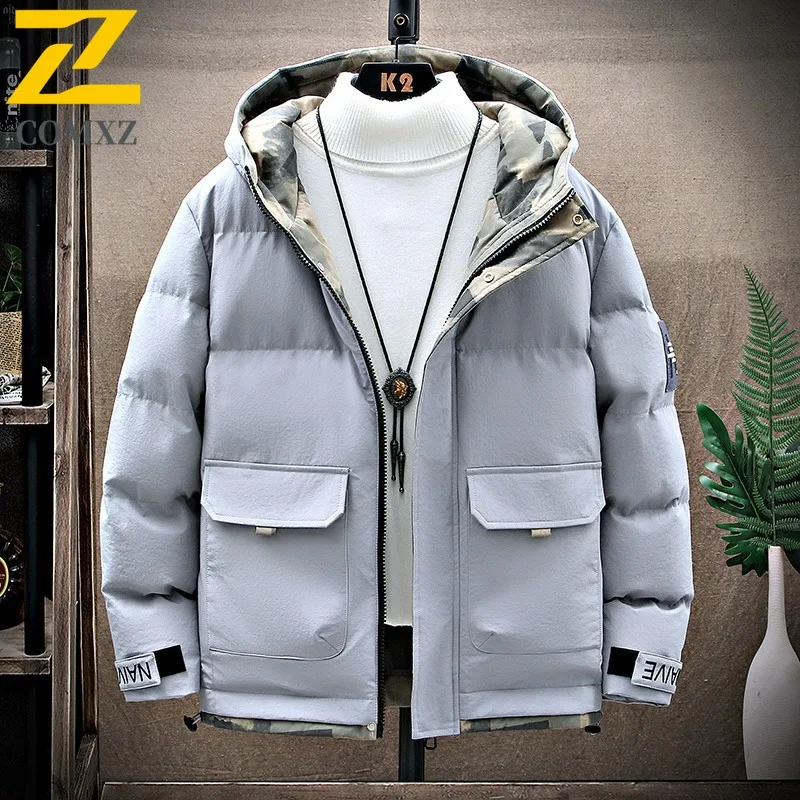 Winter Warm Jacket Men's Trendy Casual Thick fleece-lined Comfortable Windproof Cotton Coat Youth Brand Baseball Clothes Parkas