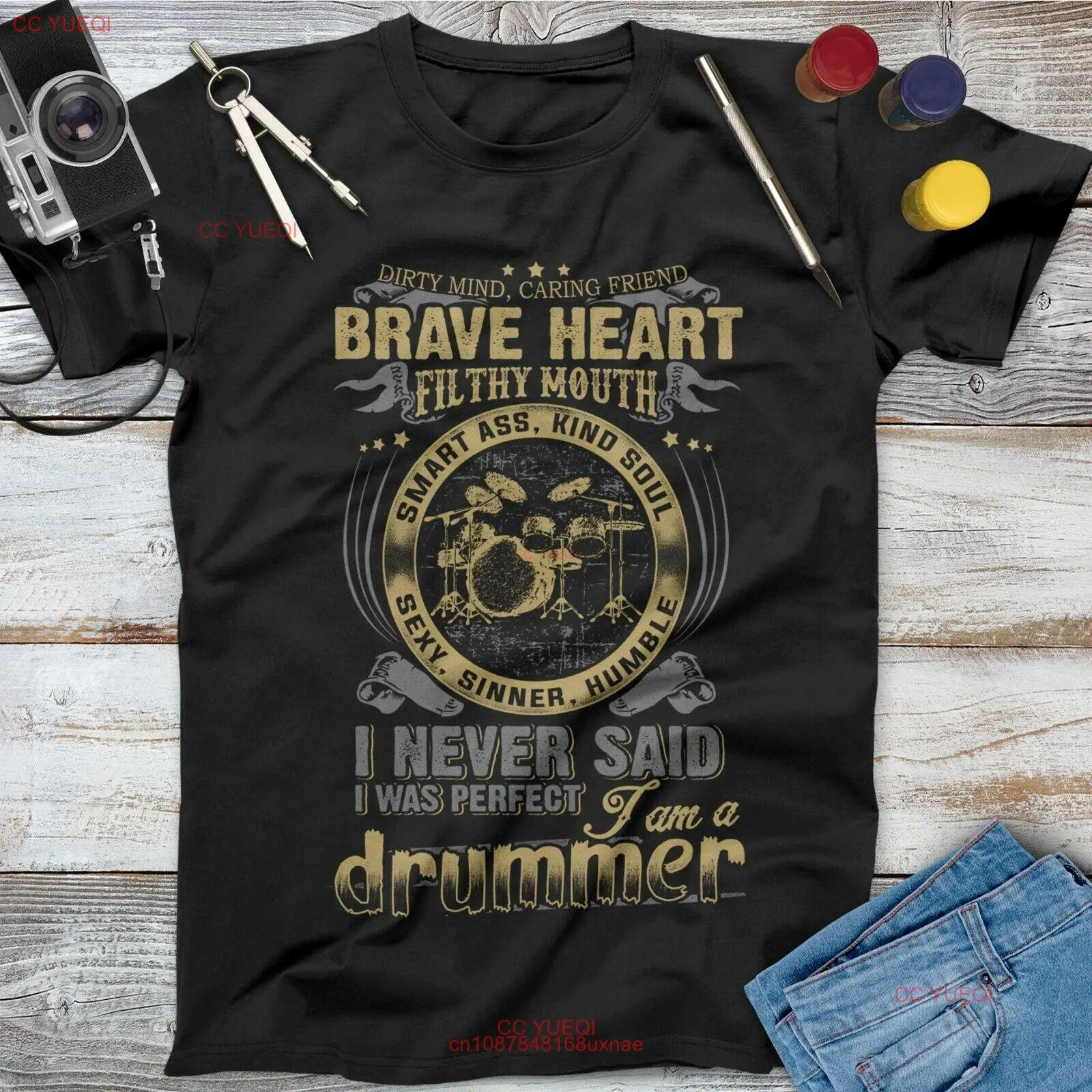 Грязный ум заботливый друг Храбрый сердце грязный рот барабанщик музыкальная майка