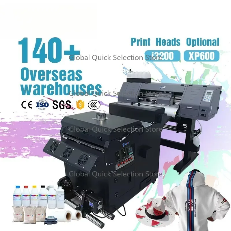 60cm Digital DTF Inkjet Printer New Condition T-shirt Textile Printing Machine Dual I3200/XP600 Printheads