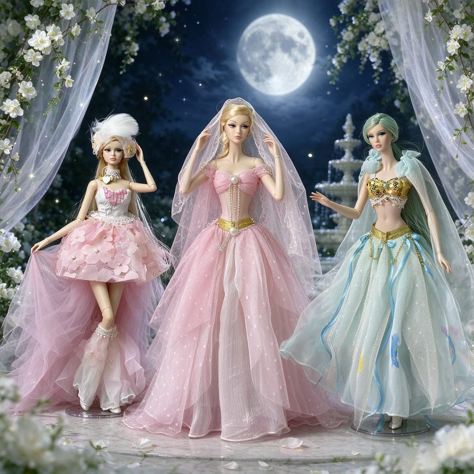 1/6 Doll Clothes Green Forest Fairy-style Sequinned Vest + Half Skirt/Sweet Pink Wedding Dress For 30cm FR Babi Supermodel Doll