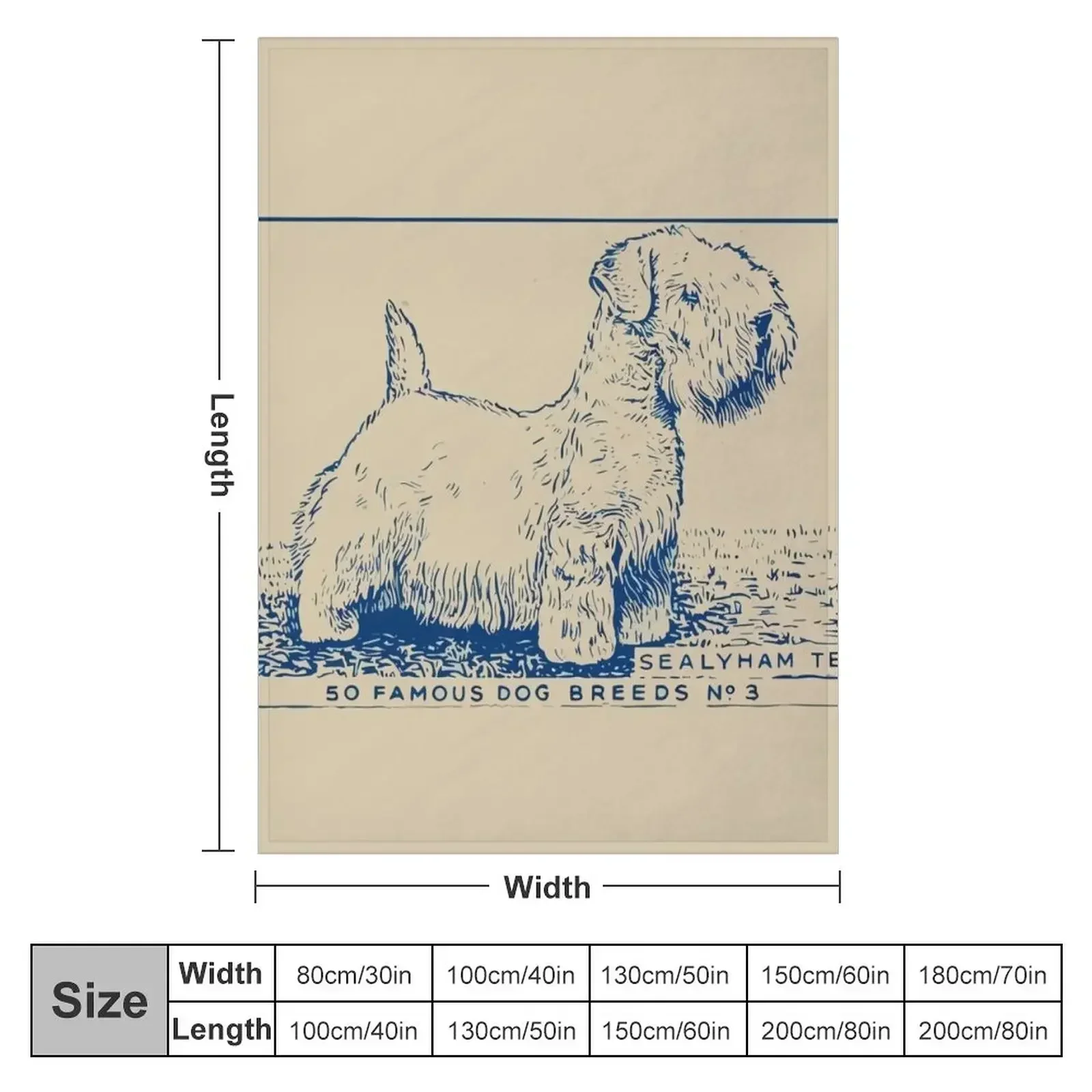 Sealyham Terrier Vintage Art Dog Vintage Poster Art Throw Blanket couch cozy soft plush fuzzy picnic outdoor blanket