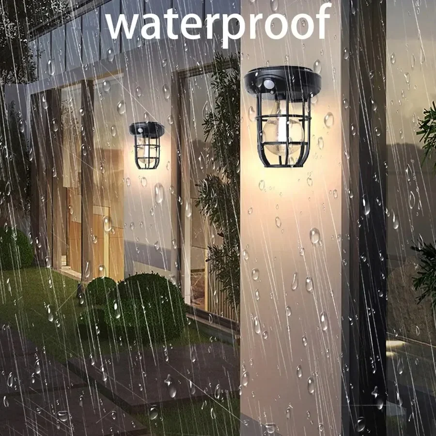Portable Solar Induction Outdoor Atmosphere Camping Light Creative Waterproof Tungsten Filament Light Bright Hanging Tent Light