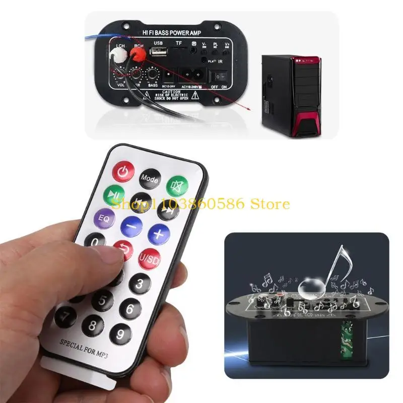 242A 25W Car Bluetooth-compatible Subwoofer Hi-Fi Bass Amplifier Board Audio TF USB