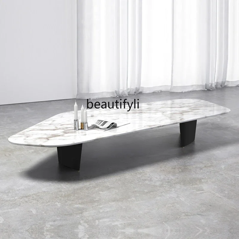 

A15 Italian Minimalist Light Luxury Stone Plate Coffee Table Creative Strange Shape Marble Living Room Villa Modern Length Tea T