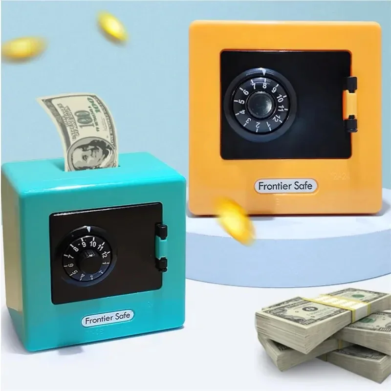 

Mini Bank Money Box Retro Atm Rotating Password Cash Coins Saving Box Bank Safe Box Automatic Deposit Banknote Christmas Gift