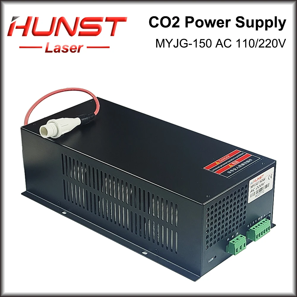 HUNST CO2 Laser Power Supply MYJG 150W Supports 110/220V Voltage and is Used for 130W 150W Laser Engraving and Cutting Machines.