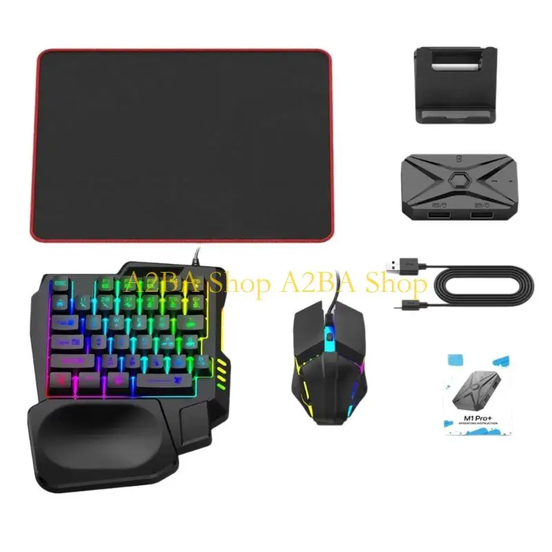 A2BA Wireless Mobile Keyboard Mouse Converter For Phone Gaming Quick Portable Travel Friendly