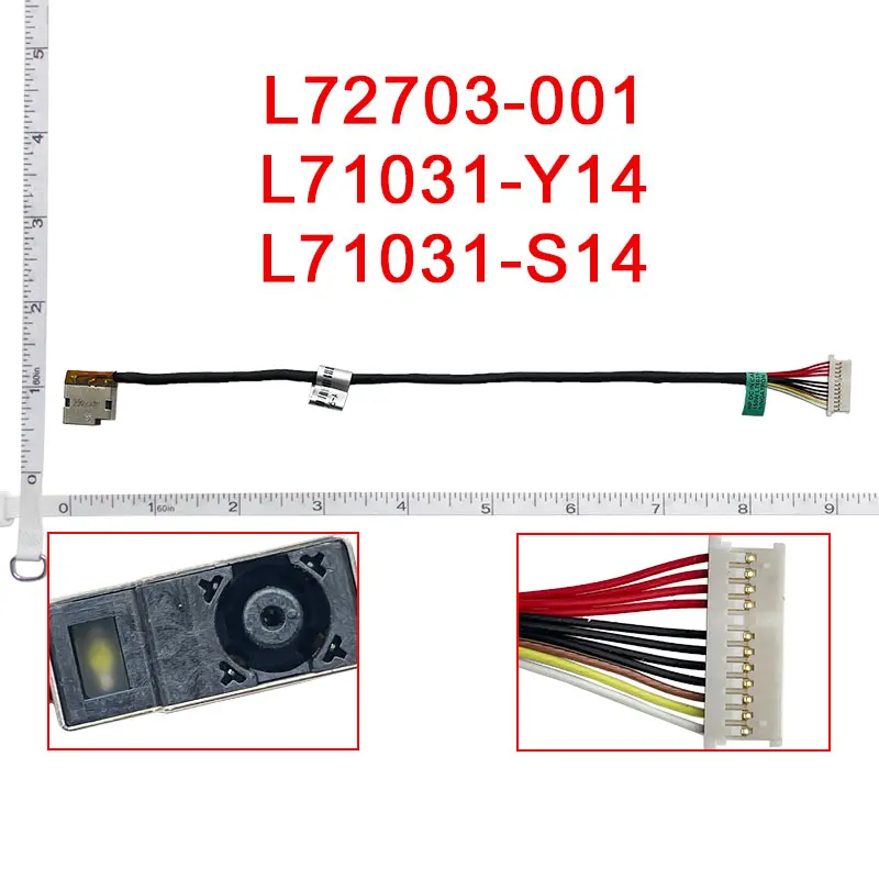 Notebook Power Jack for HP TPN-Q241 16-A A0001TX Laptop Type C DC Plug Adapter Socket Charging Port L72703-001 L71031-Y14 S14