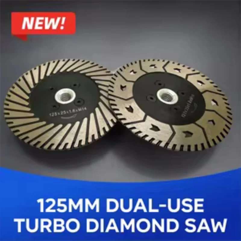 125mm Turbo Diamond Saw Blade Dual Purpose for Stone Tile Marble Concrete with Protective Teeth for Efficient Cutting