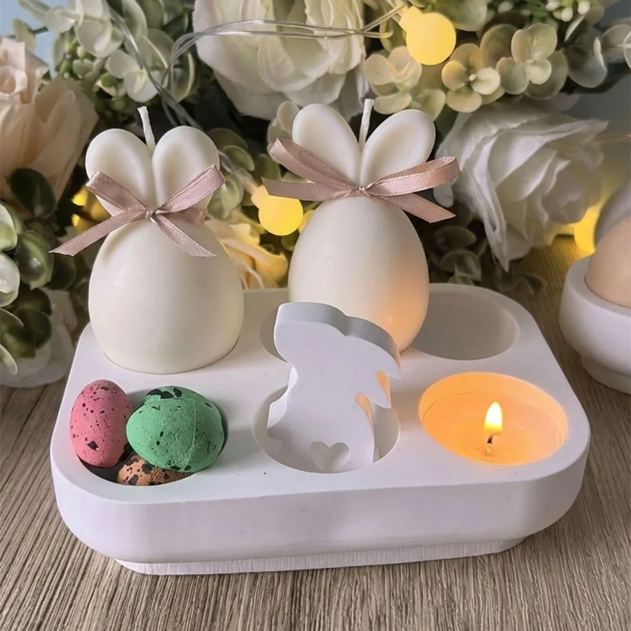 [Resin Mold] 6-Cavity Egg Tray Silicone Mold, Easter Egg Tray Decorative Shelf, Cement Clay Plaster Epoxy Resin Casting Mold - view 2