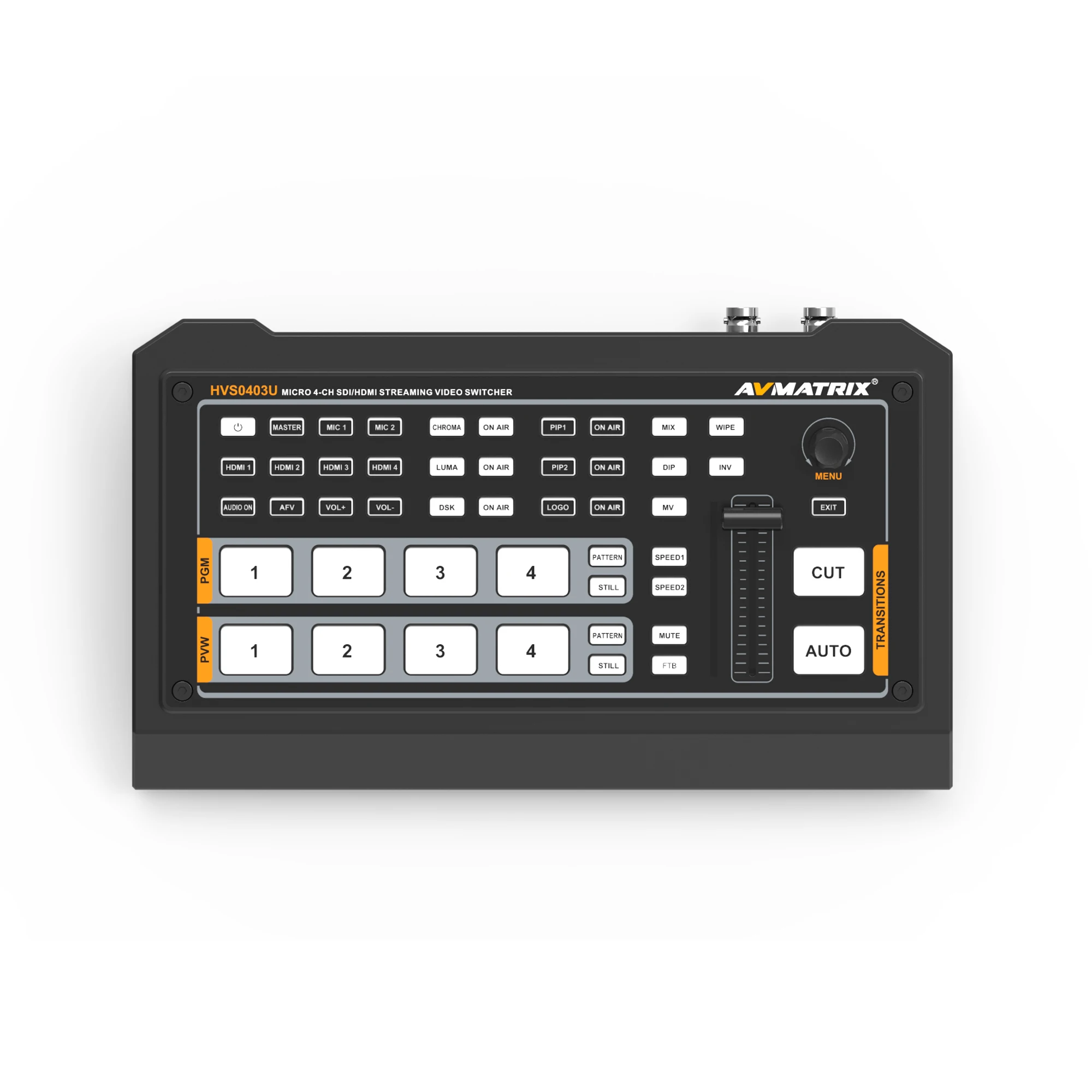 AVMATRIX HVS0403U TV Broadcasting Equipment 4 Channel SDI&HDMI Live Video Mixer Switcher with Media Library Luma Key Chroma Key