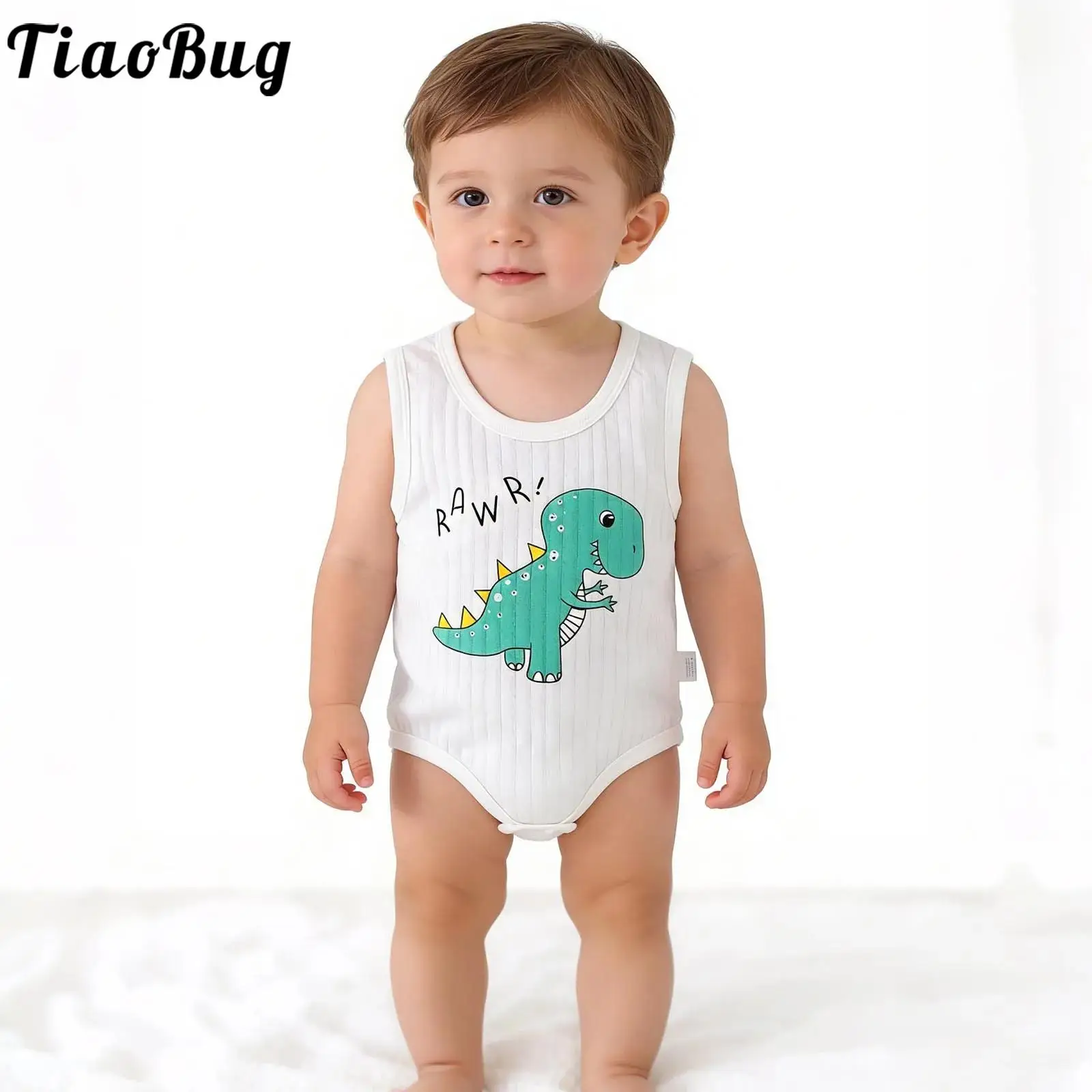 

Хлопковые комбинезоны для малышей (мальчиков и девочек), домашняя одежда без рукавов, милые принтованные трикотажные боди, летняя одежда для младенцев, для фотосессий и праздников