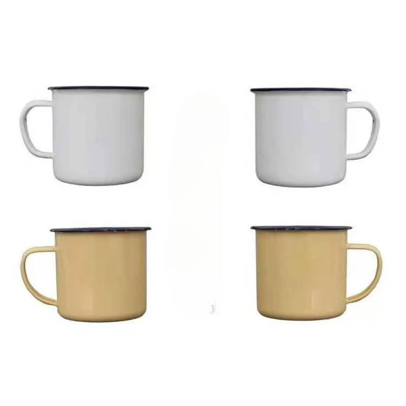 1pcs Enamel Coffee Mugs 350ML Creative Cup Travel Tea Milk Enamelware Home Kitchen Drinkware Christmas Party Gifts