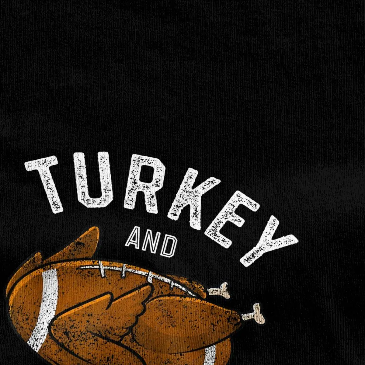 Men's Thanksgiving Turkey And Touchdowns Football T Shirts 100 Cotton Tops Vintage Short-Sleeved T Shirt Tee Shirt Plus Size