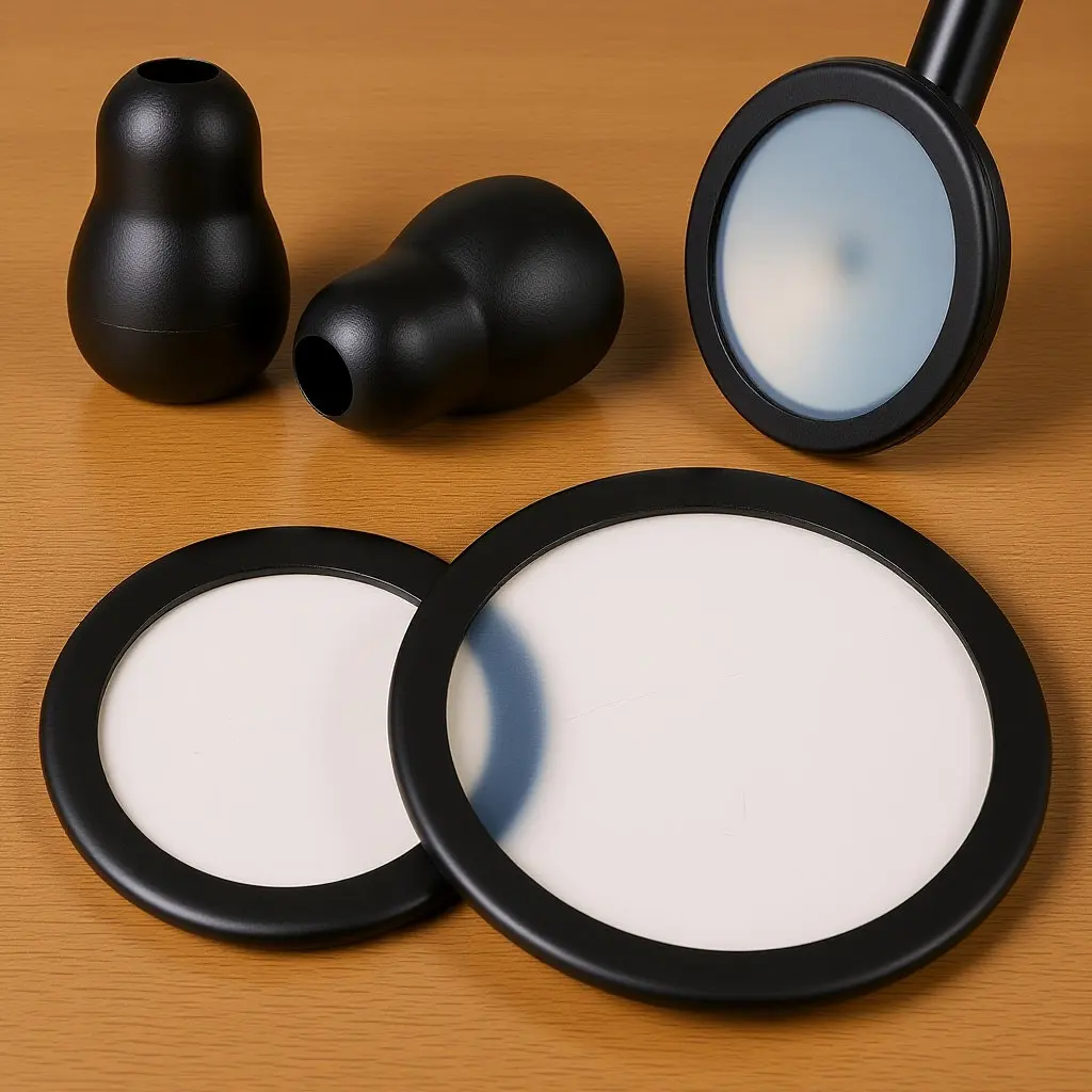 2Sets Stethoscope Earbud Replacement Kit PVC Material Noise Reduction Hospital Clinic Parts Adult Stethoscope Diaphragm