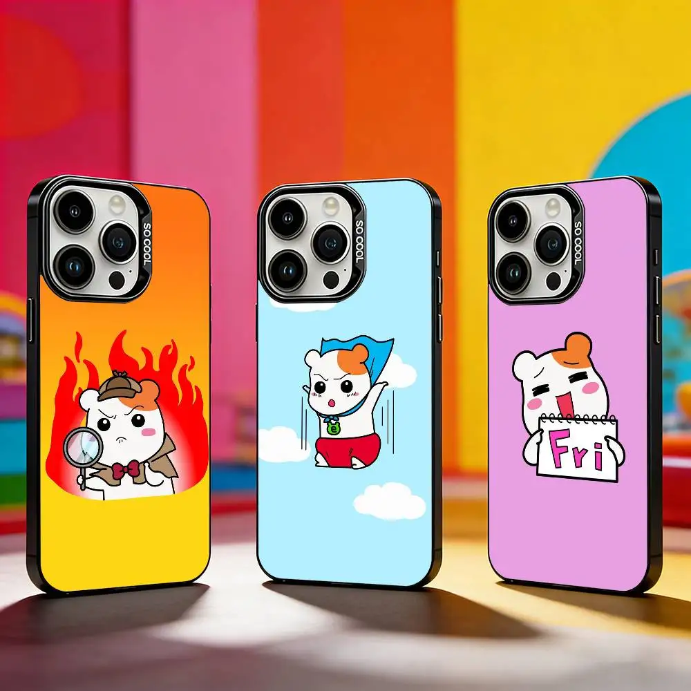 

L-Lovely Oruchuban Ebichu Phone Case For iPhone 17,16,15,14,13,12,11 Plus,Pro Max,XS,Colored silver phone case