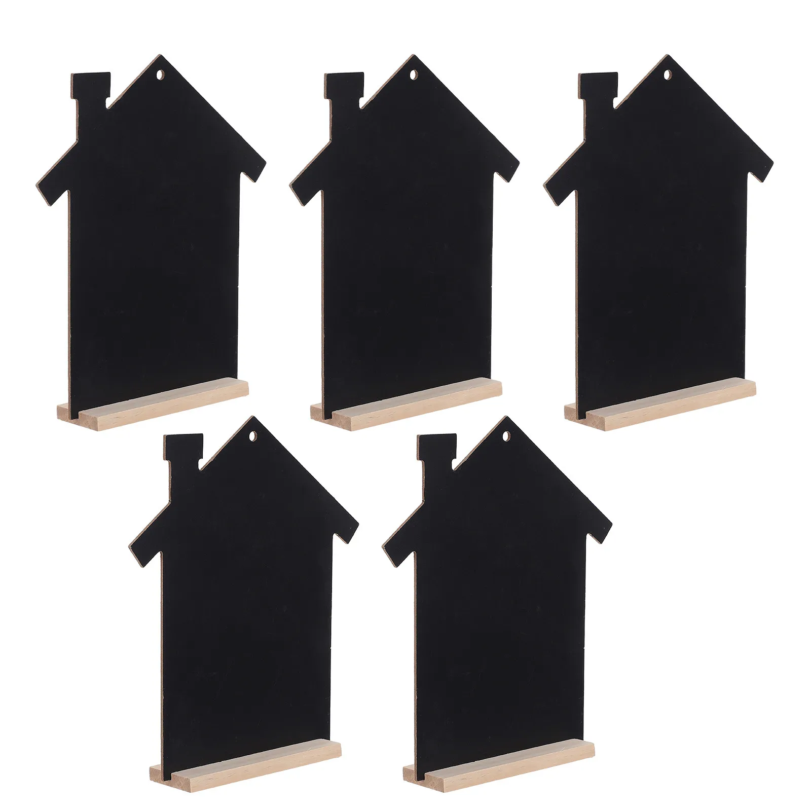 5Pcs Wooden Blackboard Signs Erasable Message Boards Tabletop Food Labels Buffet Party Decoration Kitchen Chalk Boards