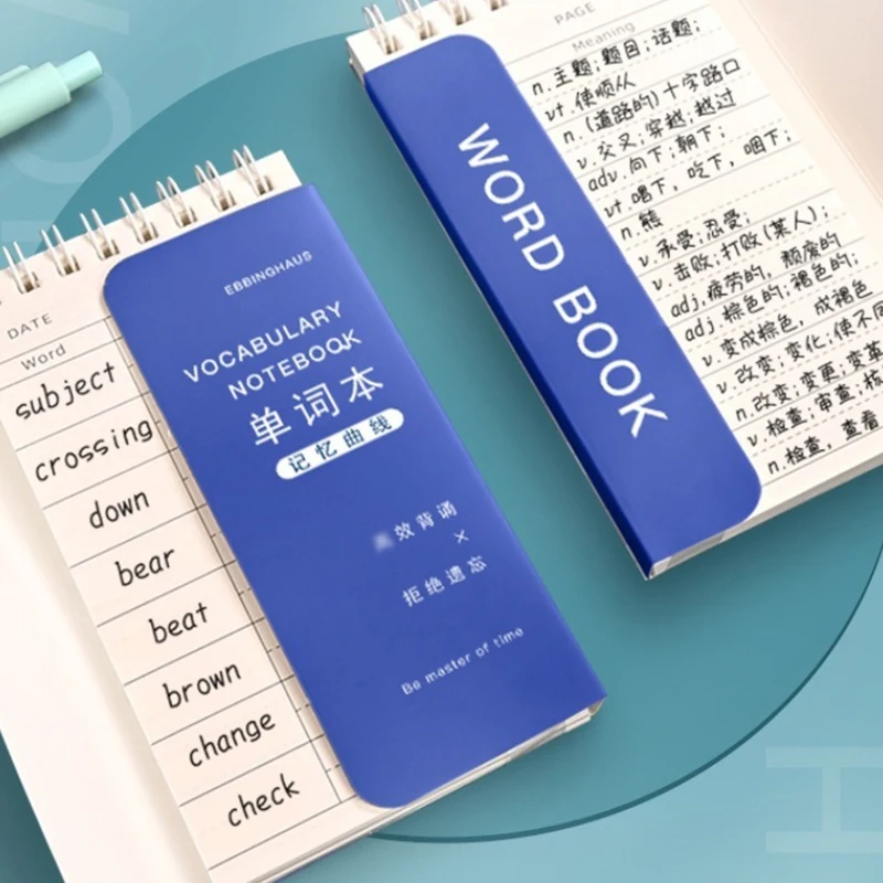 2Pcs Portable Word Book Memory Tools Spiral Notebook Languages Learning Word Check Mini Notebook Student Stationery Gifts