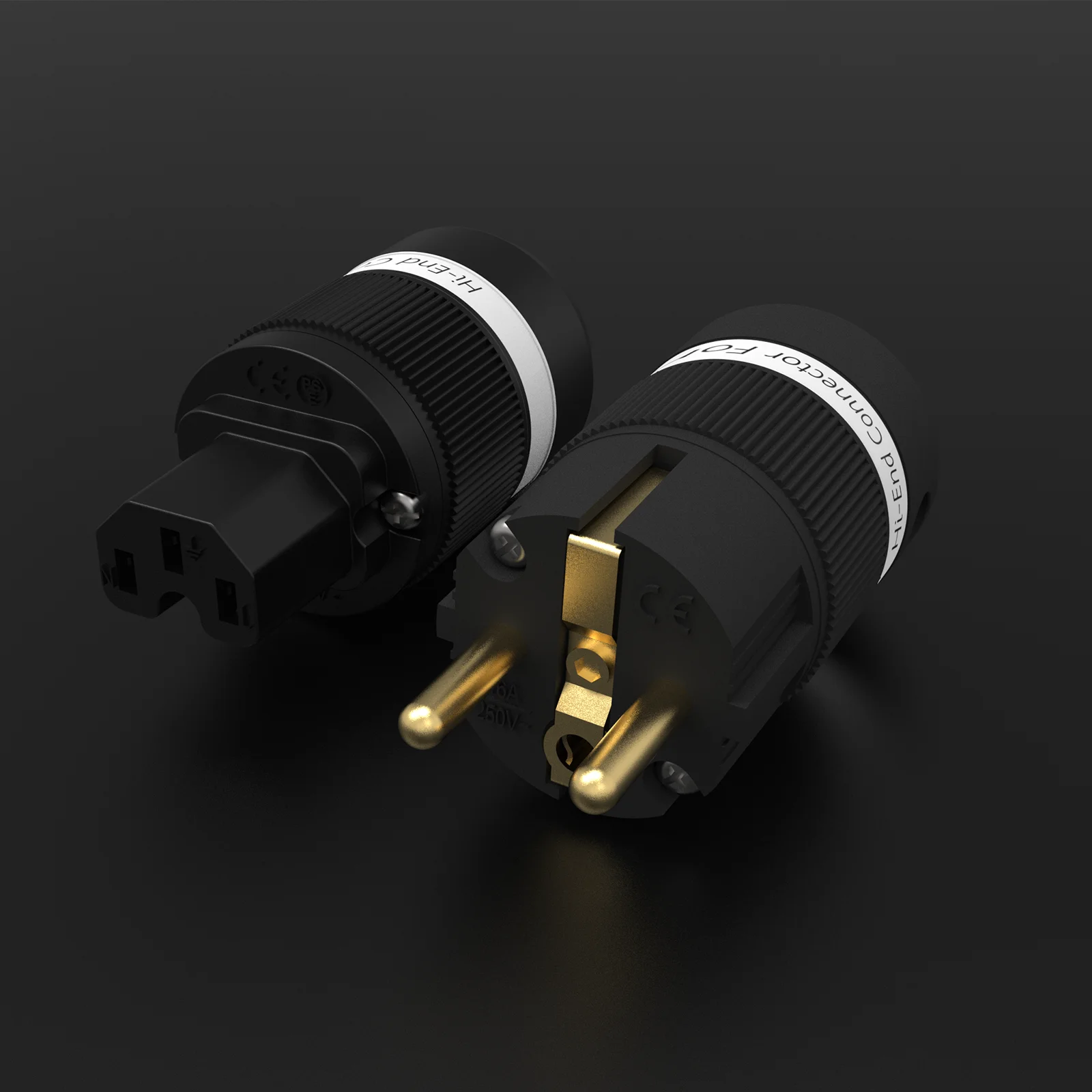 Monosaudio-Cobre puro Schuko Plug Power, E100G, F100G, Banhado a ouro 24K, Conector fêmea Plug, IEC, E100G