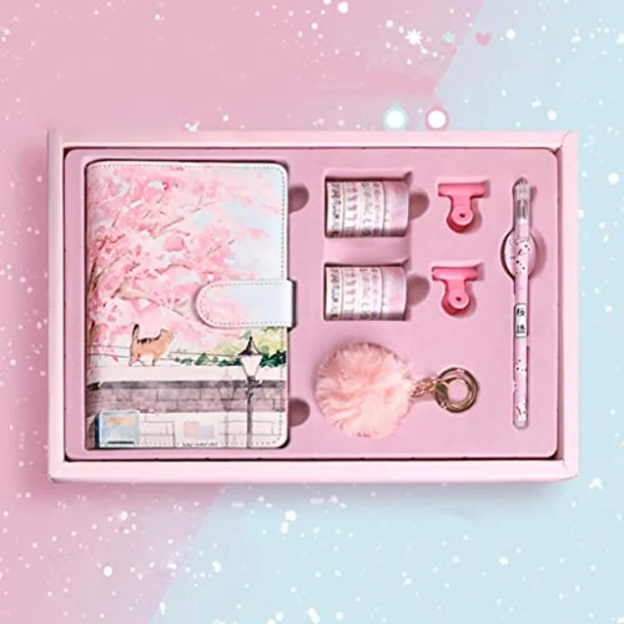 مجموعة علب هدايا كتاب حساب اليد A6 دفتر ملاحظات ذو أوراق فضفاضة مخطط جدول الأعمال مجموعة هدايا دفتر الطالب القرطاسية اللون: C #1