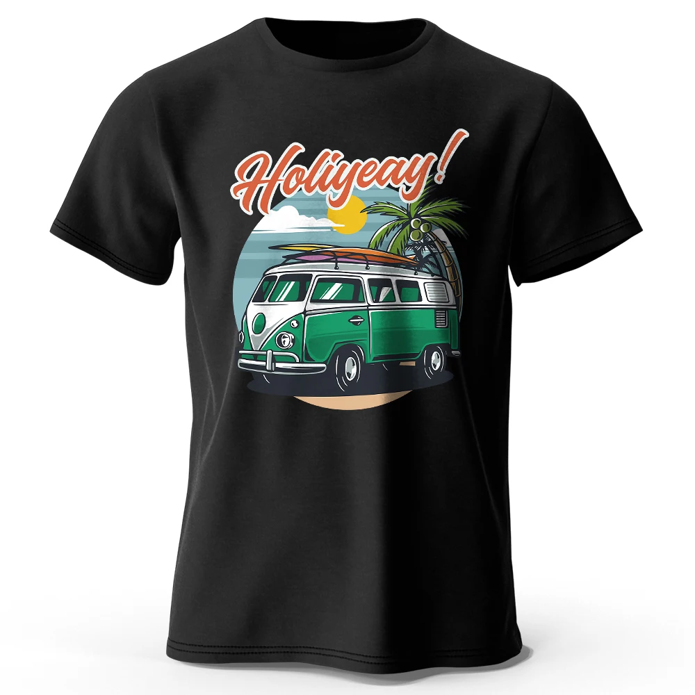 Tropisches Sonnenuntergang-Abzeichen, bedruckt, Unisex, für Herren und Damen, T-Shirt, T-Shirts, Tops, 100 % Baumwolle, Palme, Grafik, Insel-Urlaubskleidung