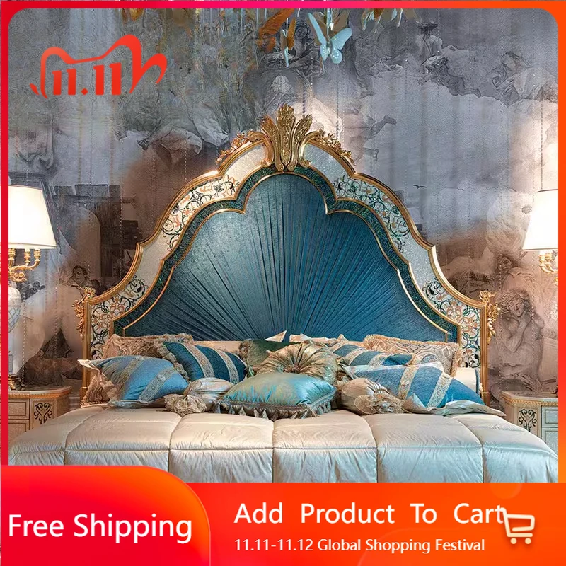 

Реплика современной минималистской кровати, роскошная двуспальная дизайнерская кровать из массива дерева, эстетичная свадебная европейская мебель для отеля Beliche