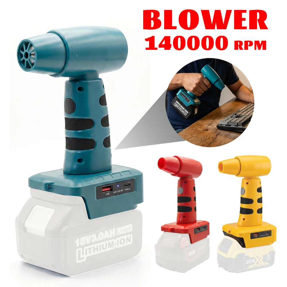 

NEW High Speed Hair Dryer 140000 RPM For Makita 18V Battery Portable Blower USB Type-C Charging Cordless Outdoor Power Tool