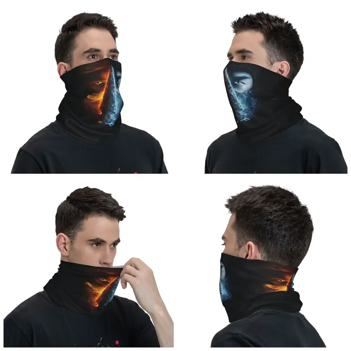 Mortal Kombat Scorpion Winter Headband Neck Warmer Hiking Cycling Tube Scarf MKX Fighting Game Face Bandana Gaiter