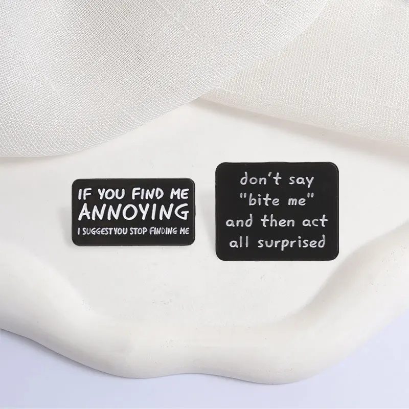 Wenn Sie mich langweilig finden... Emaille-Pin-Set mit humorvollem, sarkastischem Zitat, Brosche aus Legierung, Anstecknadel für Kleidung und Accessoires – Detail 6
