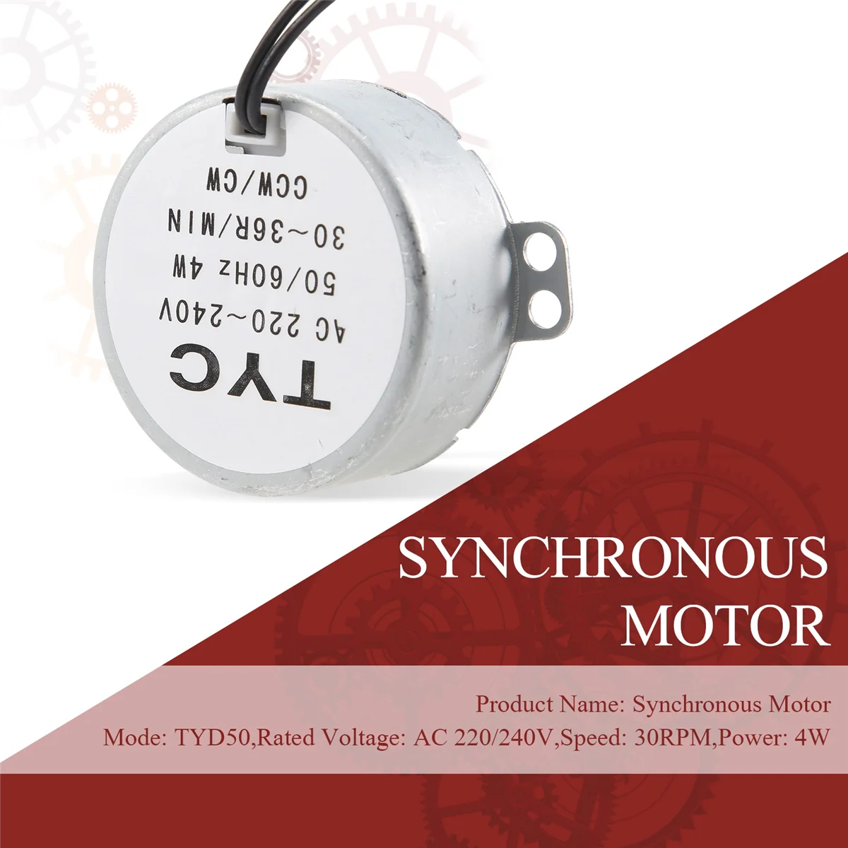 Синхронный двигатель с двухсторонним управлением, переменный ток 220/240 в, 30 об/мин, 4 Вт, CCW/CW