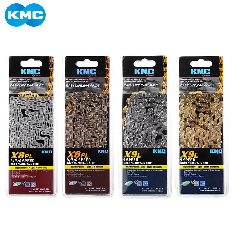 All Types KMC Chain For 6 7 8 9 10 11 12 Speed MTB BMX Road E-Bike Cycling Parts Gold/Silver EL/SL Bicycle Chain