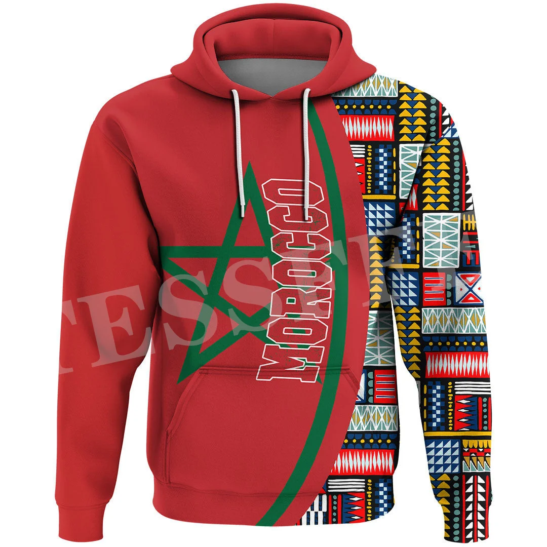 Newest Africa Country Morocco Tribel Culture Tattoo Retro Tracksuit Harajuku 3DPrint Men/Women Pullover Casual Jacket Hoodies 4X