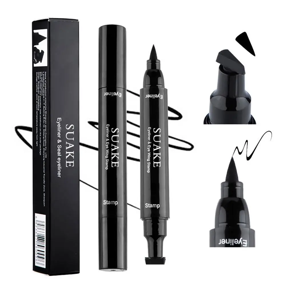 Black Eyeliner Double-ended Quick-drying Triangle Star Liquid Lasting Eyeliner Liner Pen Seal Waterproof Eye Pencil Non-smu M3M7