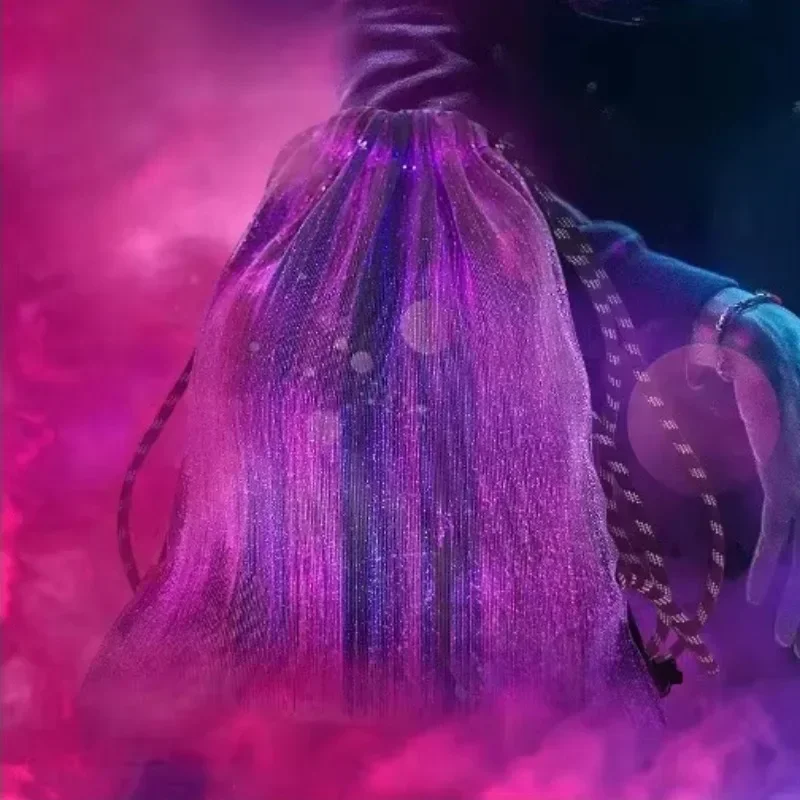 

Сумка для хранения спортивного инвентаря на открытом воздухе, красочный рюкзак для велоспорта с изменением цвета, светящийся рюкзак из оптического волокна, светодиодный рюкзак из оптического волокна