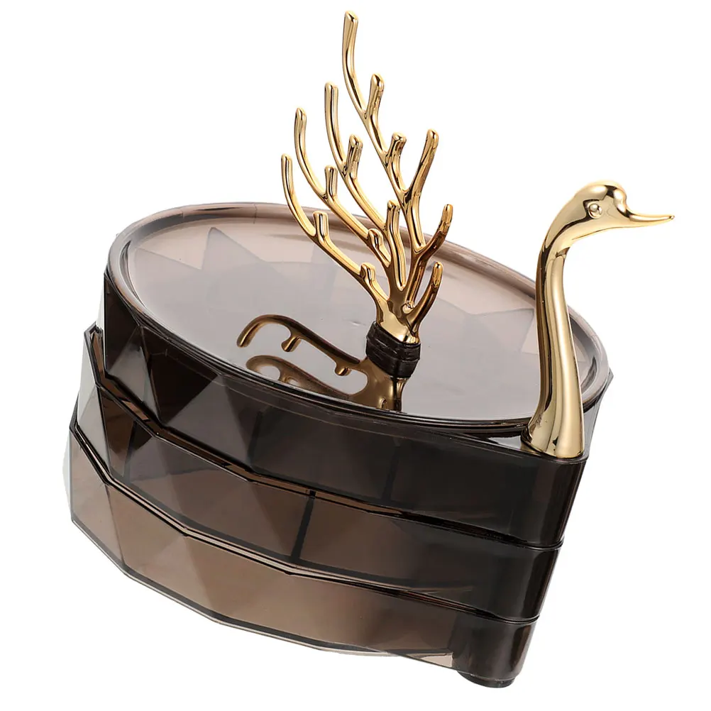 Acryl Schmuck Schwan Form Multi Layer Halskette Ohrringe Lagerung Schmuck Fall Box Container Display Home Desktop
