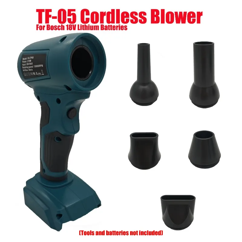 For Bosch 18V Lithium Batteries TF-05 Cordless Blower Violent Power Tool Accessories Blowgun Air Gun Snow Leaf Dust Blower Tools
