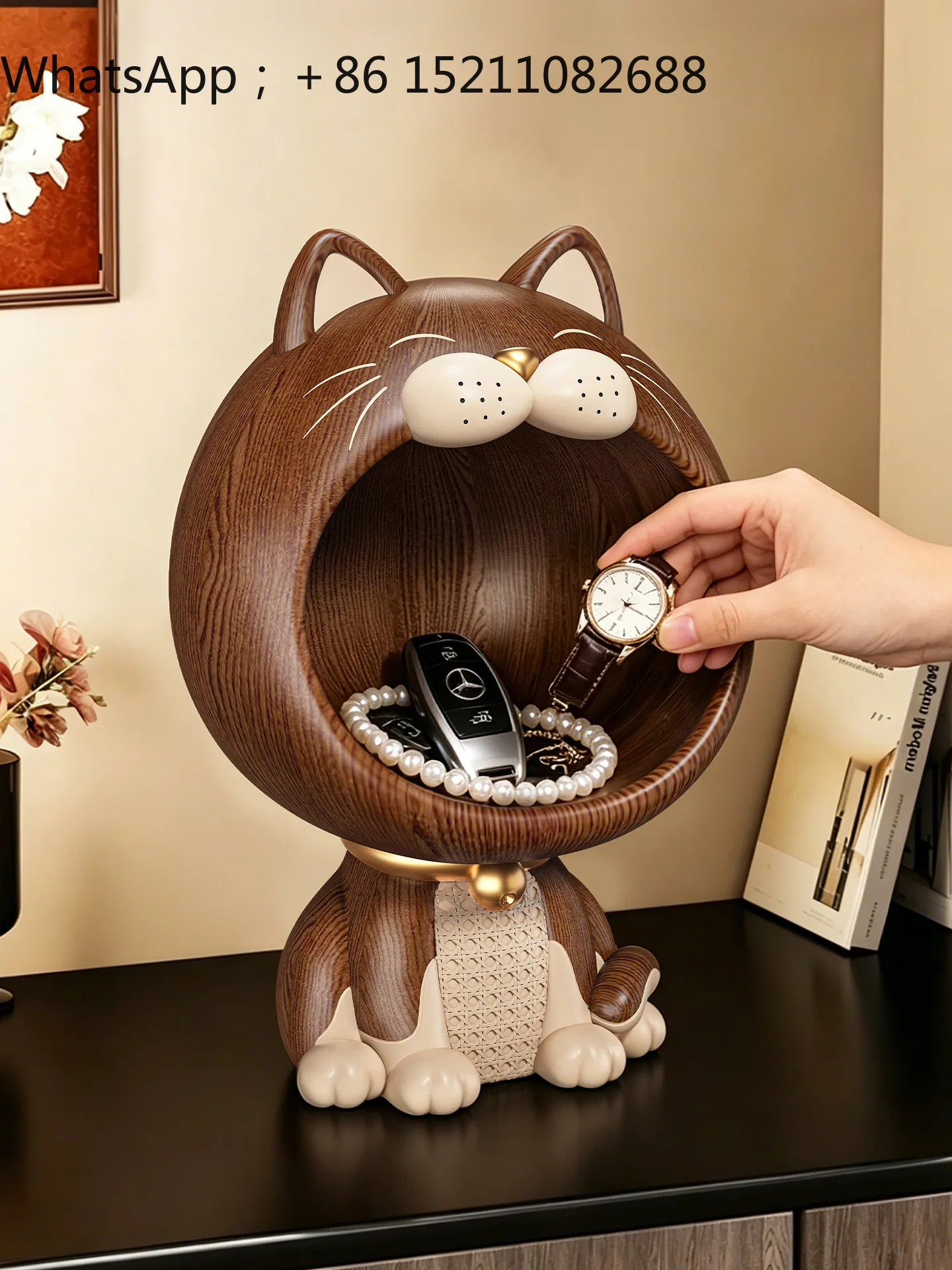 LLY medieval style big mouth cat key storage porch ornament light luxury high-end door entry door decoration housewarming gift