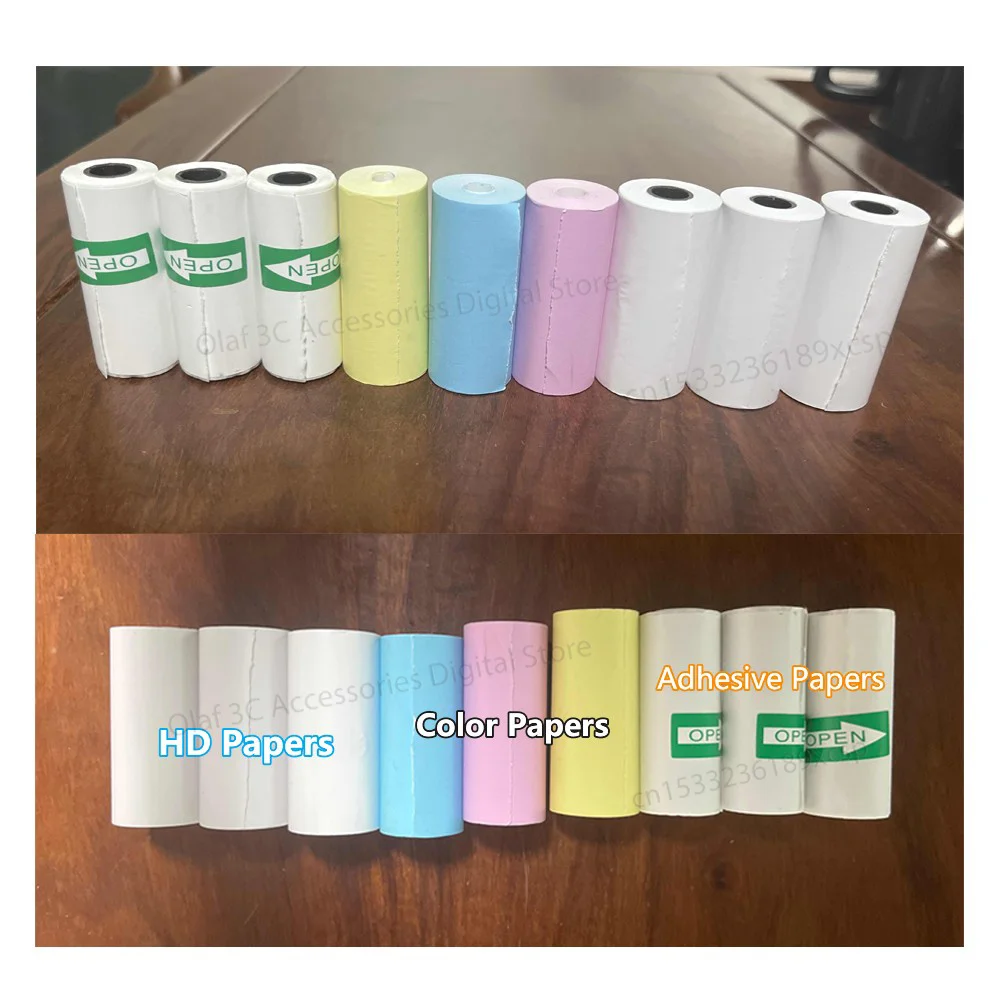 57mm Width HD Thermal Printing Paper Adhesive Papers Self-adhesive Stickers For Mini Portable Printer Label Thermal Printers