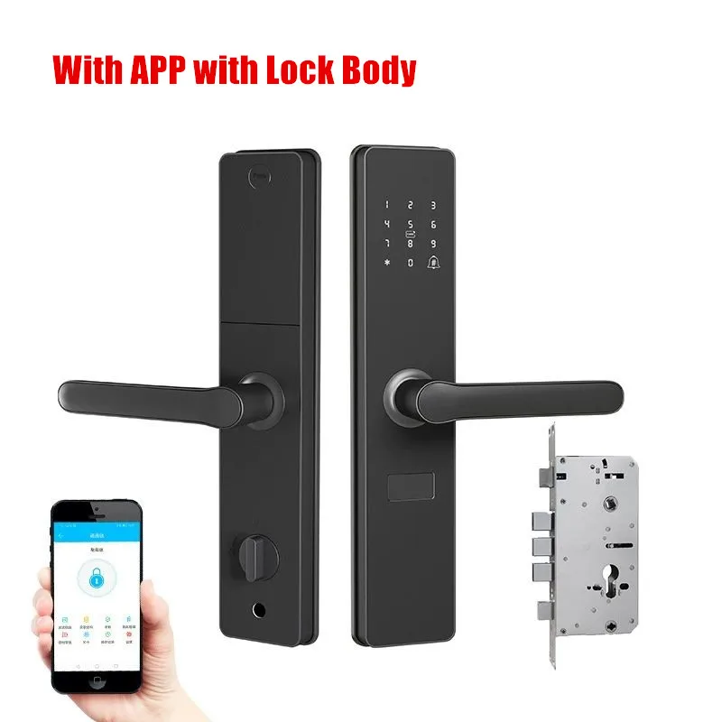 Anti Theft Smart Door Lock TTLock Bluetooth Wireless Digital Keypad Code Fingerprint Door Lock Aluminum Alloy Wood/Aluminum Door - view 6